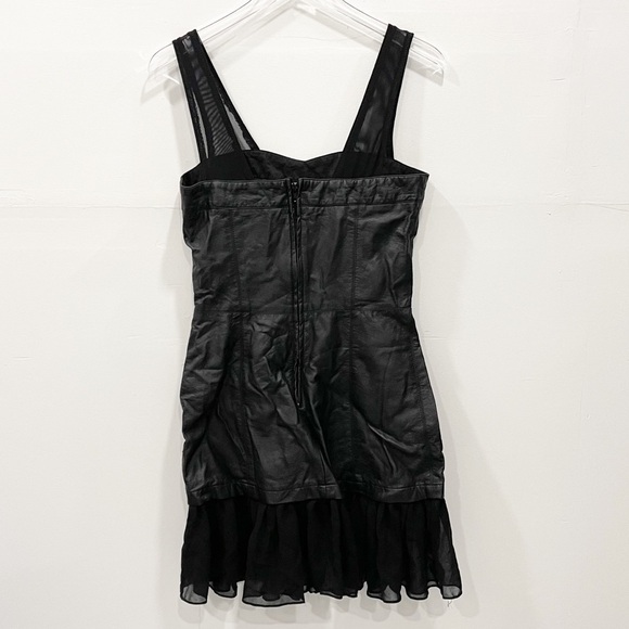 Tripp NYC Faux Leather Tulle Mini Dress Black Medium - Picture 2 of 9